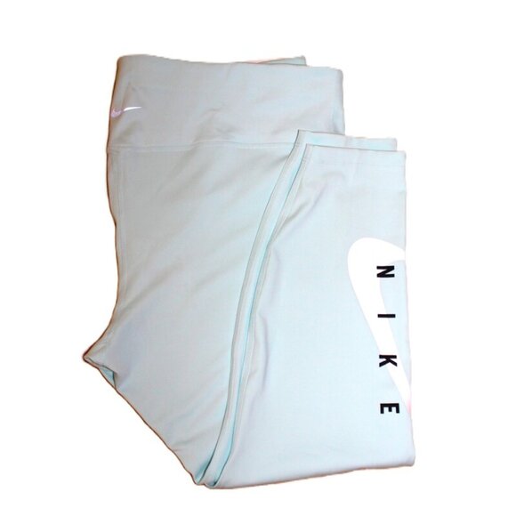 nwt NIKE 7/8 Dri-FIT Capri Leggings Tight-Fit Mid-Rise Glacier-Blue Size 2X - Picture 1 of 9